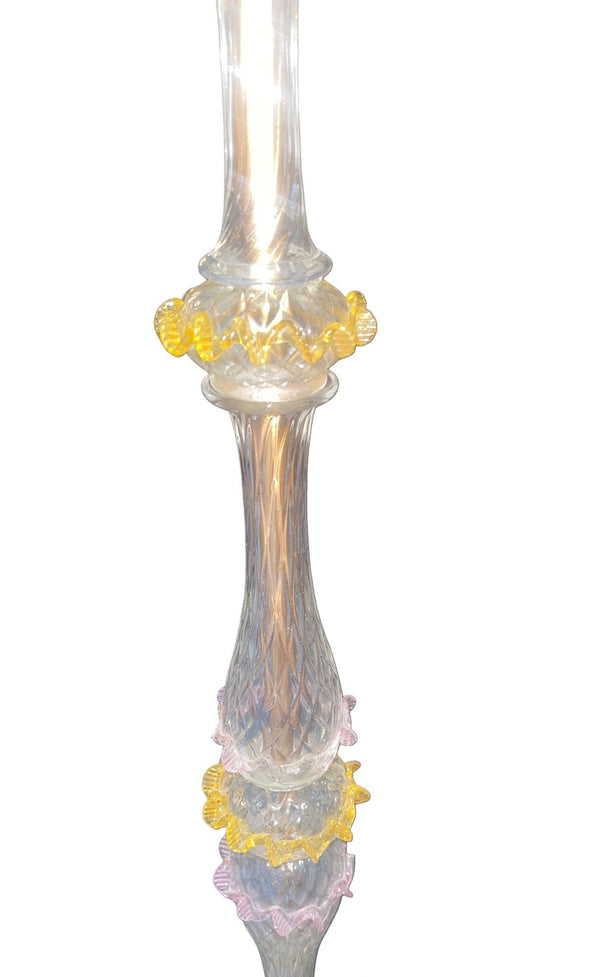 Venetian Murano Glass Floral Floor Lamp, Multicolor, Italy, 1950's.