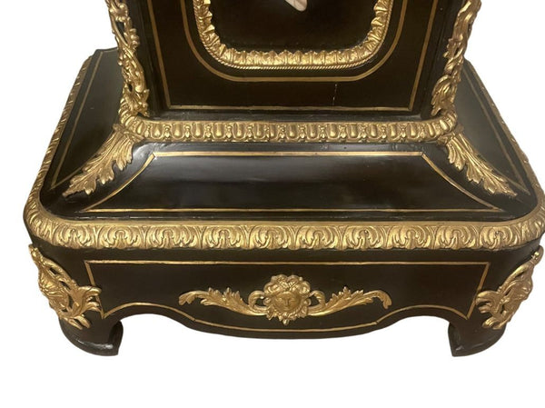 Similar Pair 19th C. Napoleon III Ebonized Pedestals with Hardstone & Bronze.