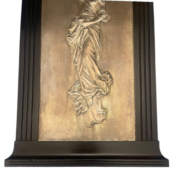 Late 19th Century Pair of Italian Silver Plate Relief Plaques Classical Maidens