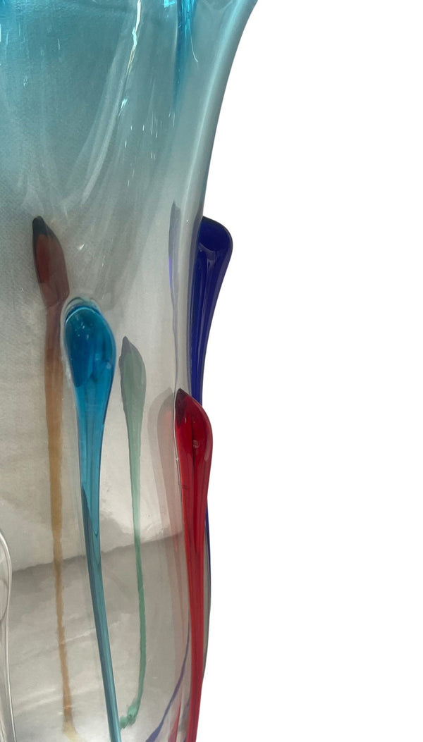 Enrico Cammozzo Signed Murano Glass Vase. Italy, Late 20th Century.