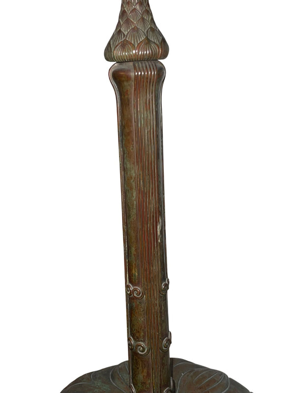 Tiffany Studios Blue Geometric Turtleback Table Lamp. U.S.A. 1910's.