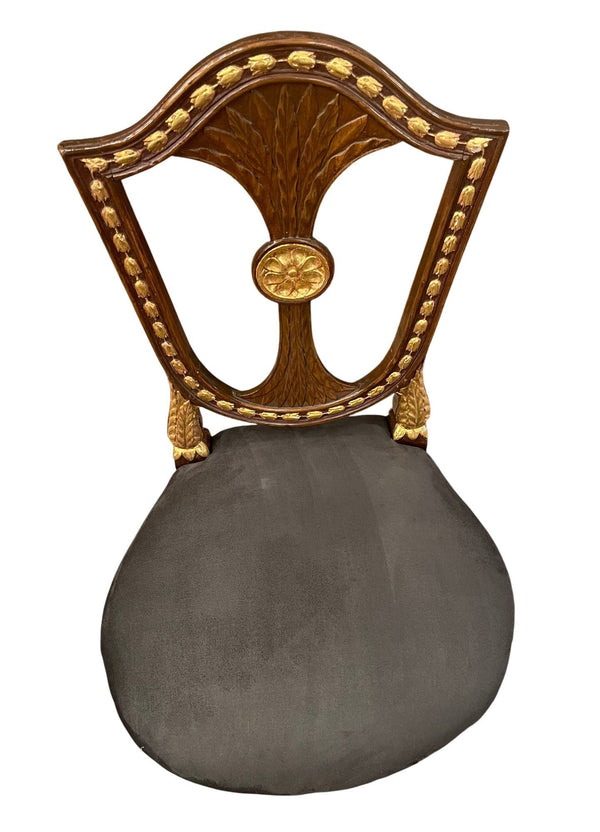Early 19th Century Pair of Russian Neoclassical Parcel-Gilt Side Chairs