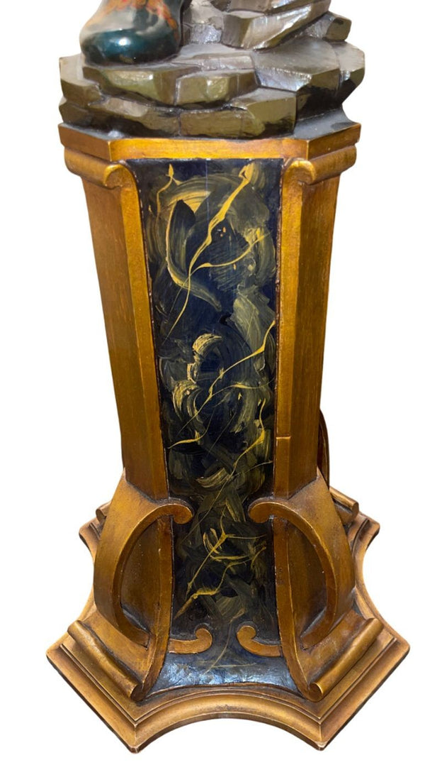 Early 20th Century Italian Pair of Polychrome Blackamoor Carved Wood Figures