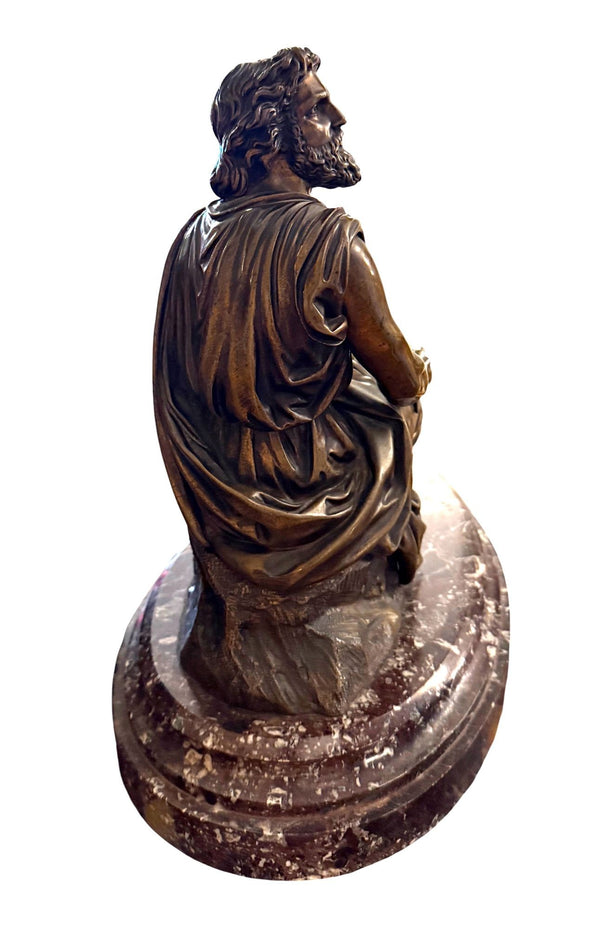 19th Century French Bronze Figure of Ancient Greek Philosopher Zeno of Elea.