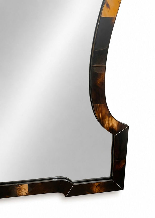 Karl Springer Chippendale-Style Horn Wall Mirror. U.S.A. Late 20th Century.