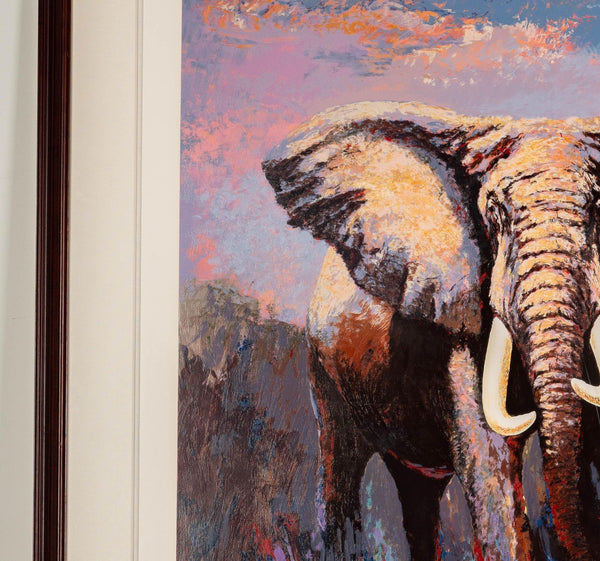 Mark King (1931–2014) Serigraph – "Lone Tusker, 1991" U.S.A.