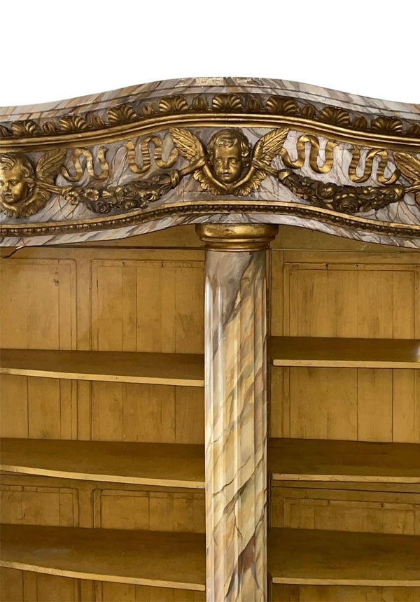 Monumental Mid-19th Century French Painted and Gilded Bibliothèque / Bookcase