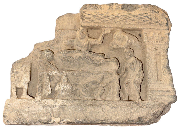 Ancient Gandharan Schist Parinirvana Relief, 2nd–4th Century AD