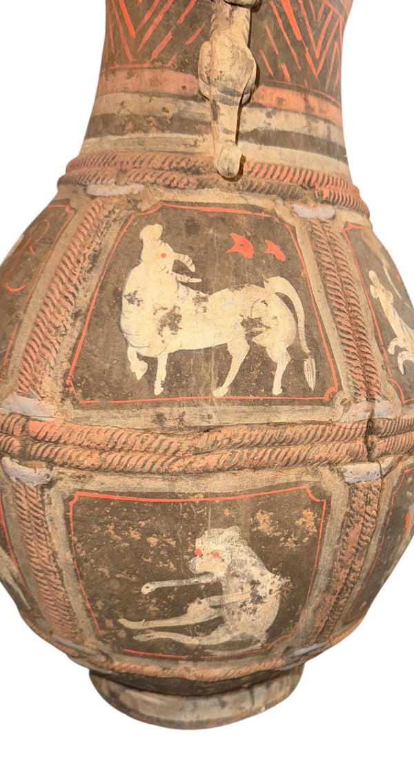 Ancient Chinese Zhou Dynasty Zodiac Pottery Vase, 500–200 BC.