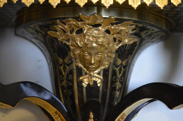 Monumental 19th Century French Boulle Cartel Clock with Pedestal