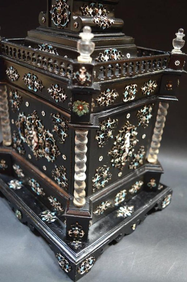 19th Century Austrian Ebony Jewelry Box by Hermann Ratzersdorfer.