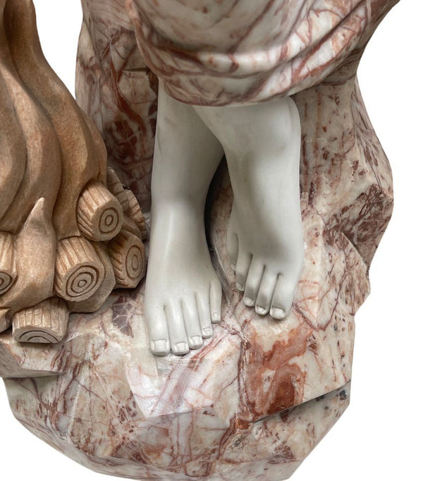 20th Century Italian Life-Size Marble Sculpture of a Dancing Girl.