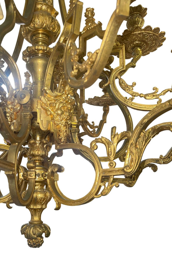 Impressive 19th Century French Gilt Bronze Chandelier