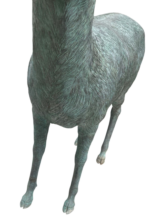 Pair of Monumental Bronze Stag and Doe Sculptures by Lake Geneva Studios