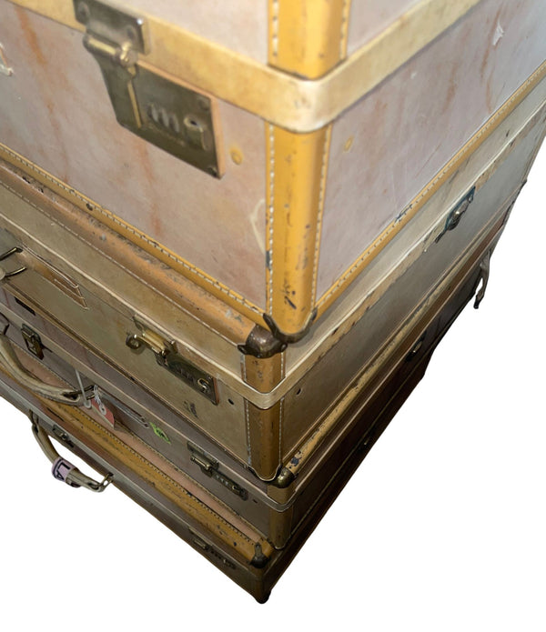 Mid-Century Set of Seven Hartmann Skymate Leather Suitcases. U.S.A.