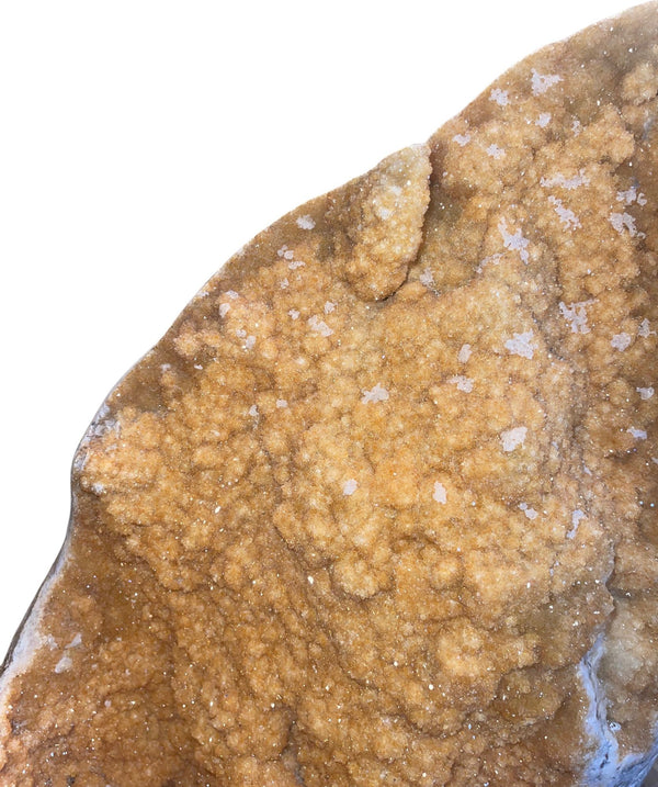 Large Natural Citrine Quartz Crystal Specimen on Wooden Base-Brazil 20th Century