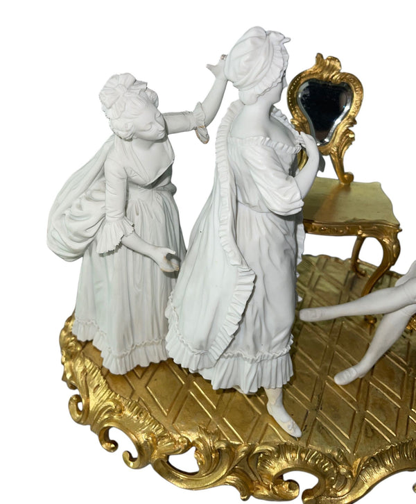 19th Century Sèvres Biscuit Porcelain & Gilt Bronze Figural Group