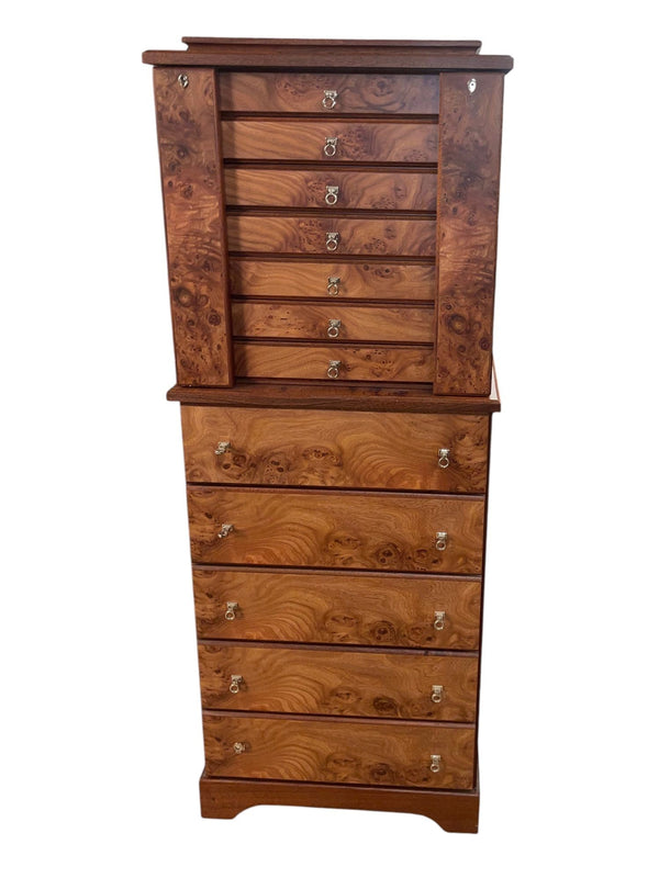 Agresti Lo Scrigno Briar & Mahogany Jewelry Armoire. Italy, 21st Century.