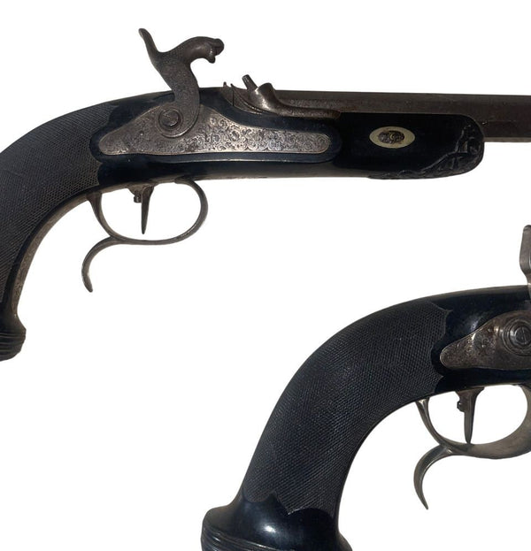 Pair of Mid-19th Century Belgian Percussion Pistols