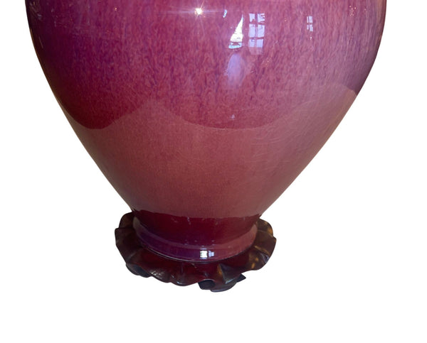 20th Century Set of Three Chinese Flambé Glazed Porcelain Vases