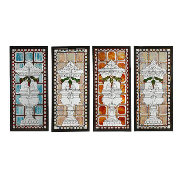 Set of Four American Victorian Leaded Glass Windows