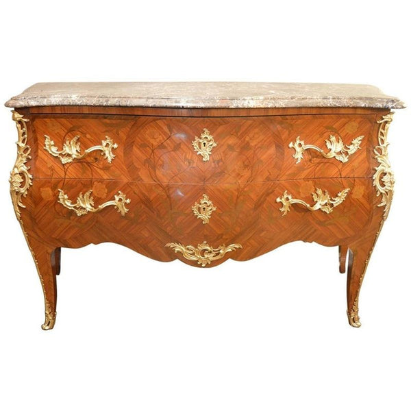 Large Louis XV Style Inlaid Commode