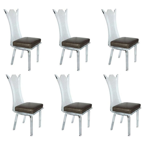 Fantastic Set of Six Lucite Chairs
