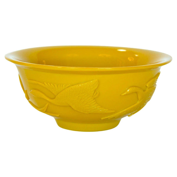 Late 19th Century Chinese Yellow Pekin Glass Bowl