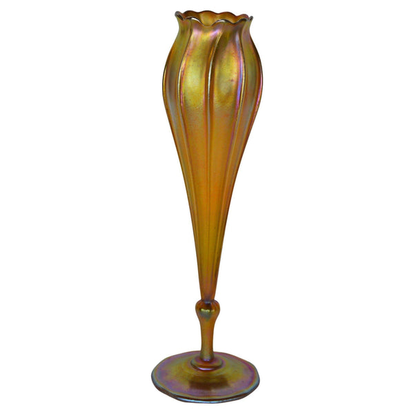 Tiffany Favrile Flora Form Tulip Vase, Signed