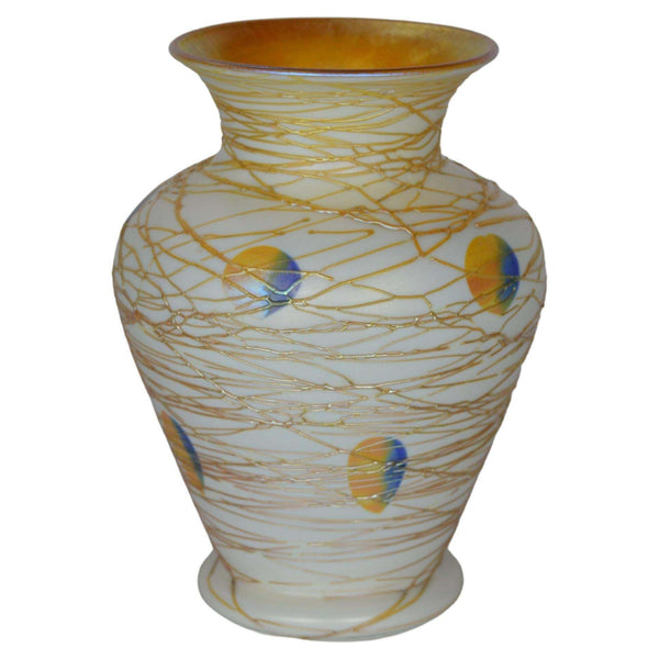 Victor Durand Colorful Threaded Art Glass Vase