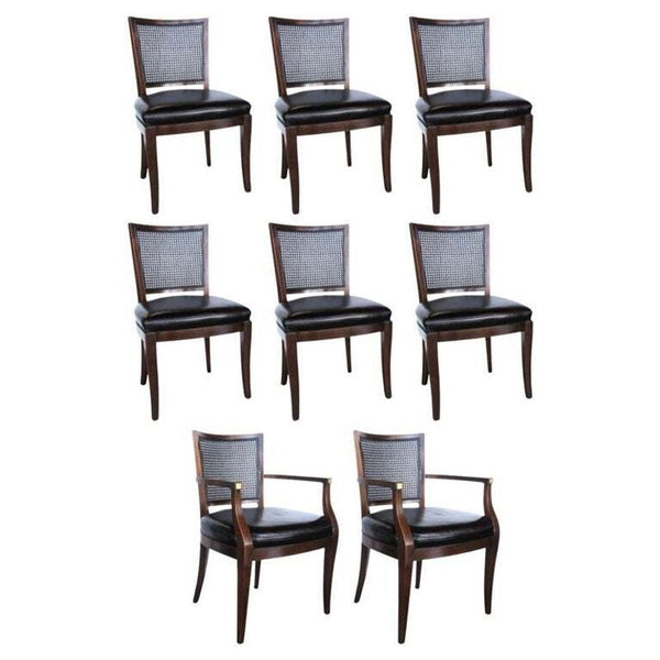 Authentic Set of 8 John Stuart Cane Chairs