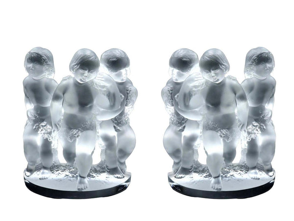 Pair of Lalique "Luxembourg" Crystal Sculptures