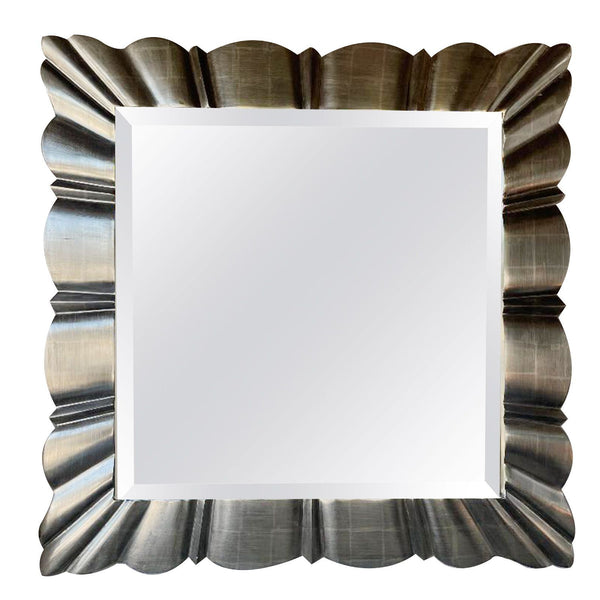 Square White Gold Leaf Mirror by Bryan Cox