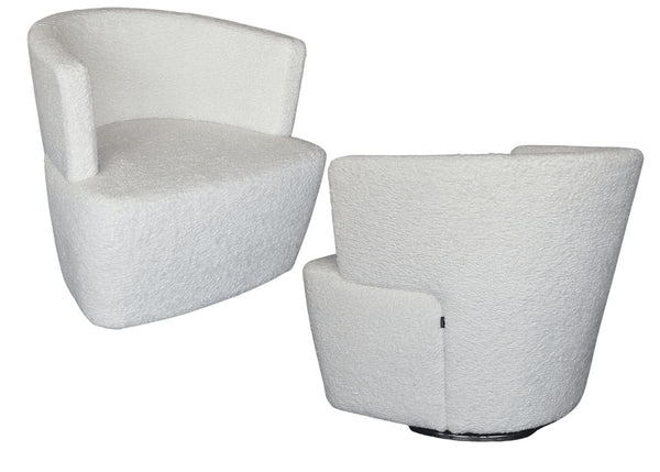 White Cotton Swivel Modern Chair Set by Coalesse