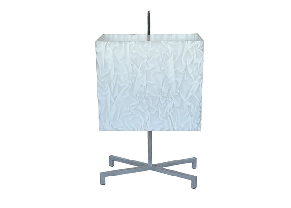 Chrome and White Crinkled Lucite Table Lamp by Fontana Arte