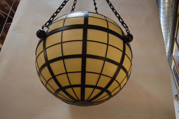 French Oversized Sphere Art Deco Chandelier