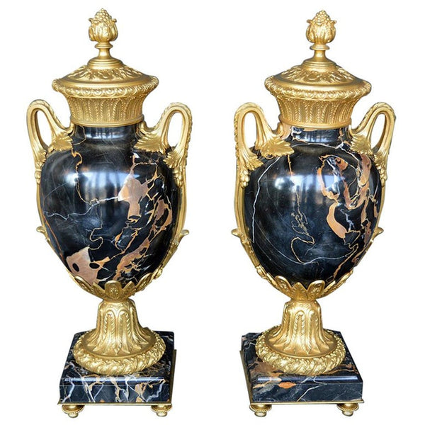 Late 19th Century Marble and Bronze Vases