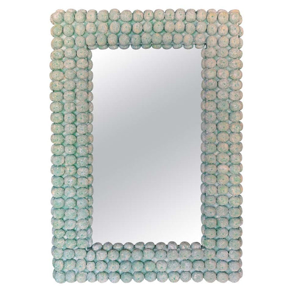 Faux Coral Mirror in Green