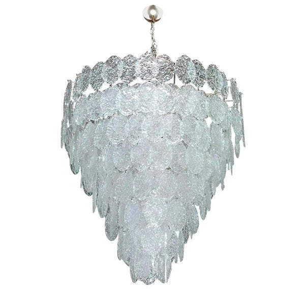Vintage Italian Chandelier with Clear Murano Oval Discs, 1960s
