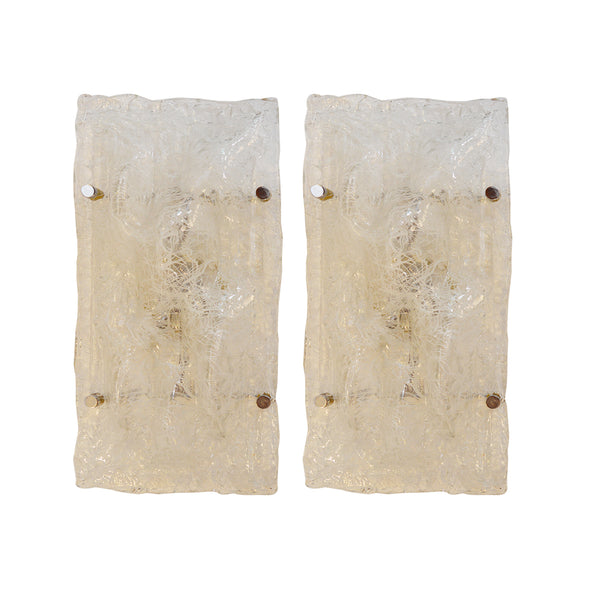 Pair of Vintage Italian Sconces w/ Murano Glass by Venini, 1960s
