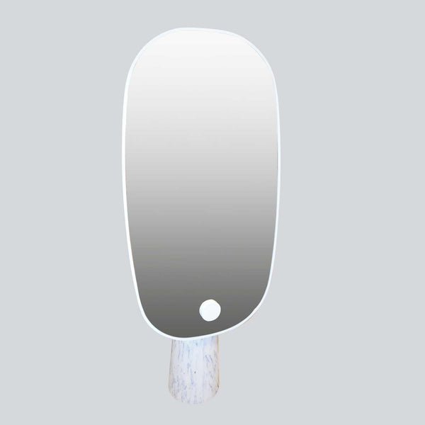 Terrence Floor Mirror with White Marble Base