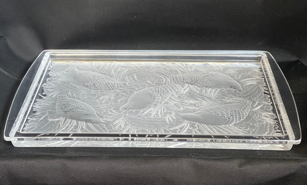 Lalique "Perdrix" Plateau Crystal Tray