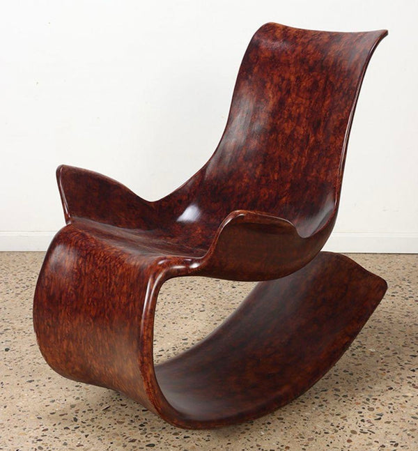 Bentwood Modern Rocking Chair with Faux Burl Finish