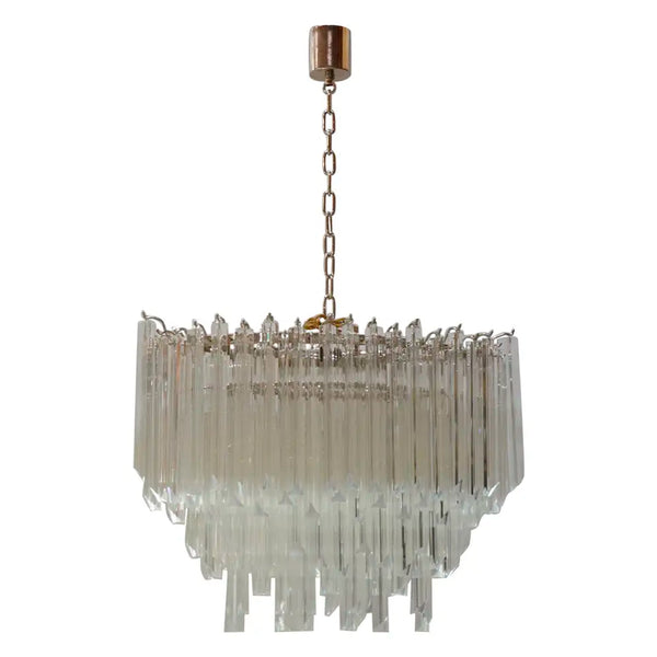 Venini, Tiered Glass Chandelier, Italy, 1970s