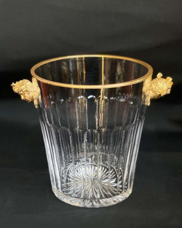 Fabergé Cut Crystal and Bronze Champagne Cooler/Ice Bucet