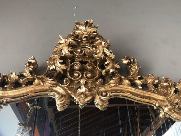 Massive Hand-Carved Giltwood Mirror