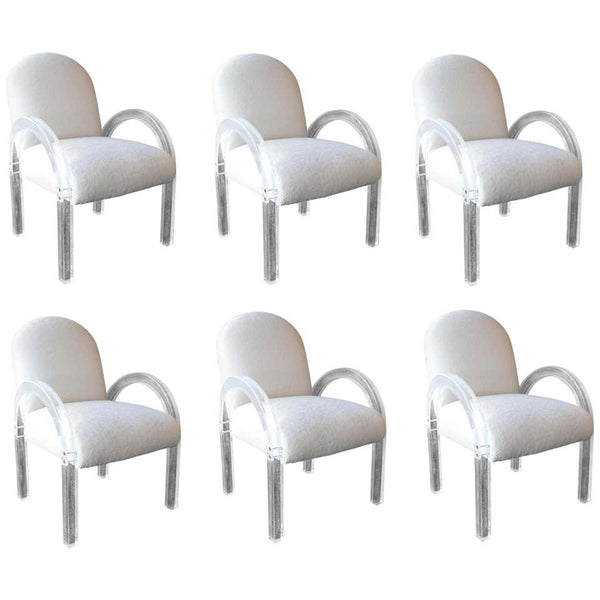 Beautiful Set of Six Dining Chairs by Lion in Frost, 1970s