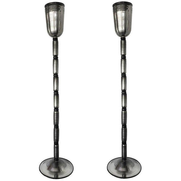 One of a Kind Pair of Italian Floor Lamps Signed on Base by Maestro Alberto Dona