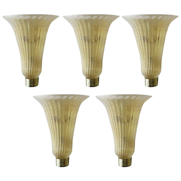Five Limited Edition Italian Sconces with Clear Murano Glass, 1980s