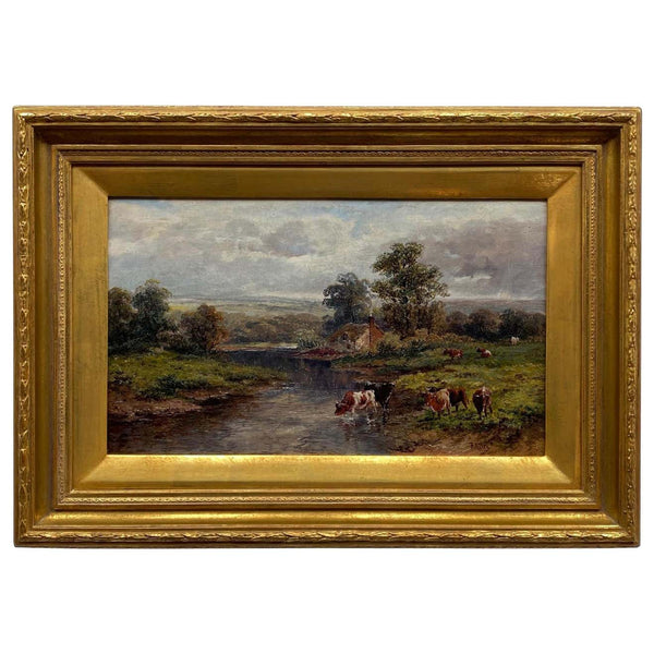 Pastoral Landscape / Oil on Canvas / Signed by F. Allen, 19th Century